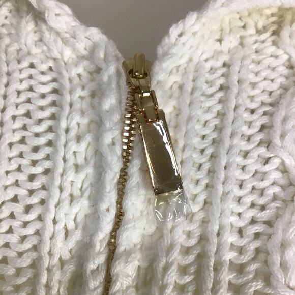 Doncaster Women’s XLM Ivory Cream Cable Knit Full Zip Sweater Jacket 100% Cotton - Picture 7 of 16